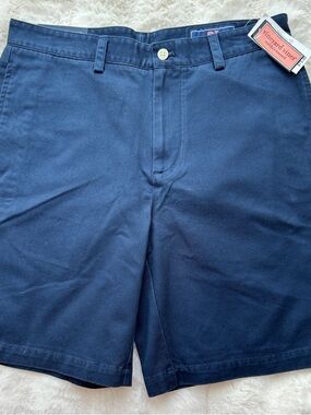 Vineyard Vines Men's Navy Flat-Front Cotton Shorts